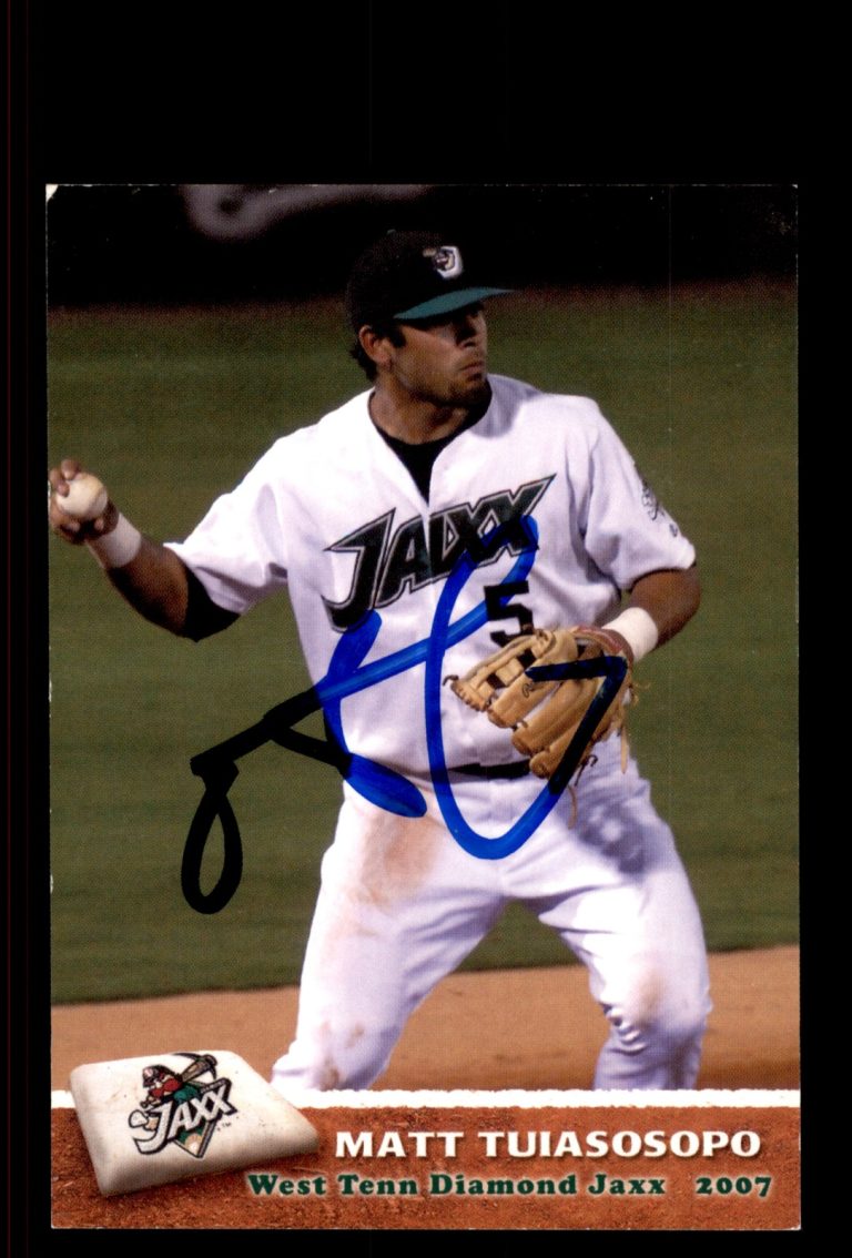 Signed Baseball Card Auto Matt Tuiasosopo 2007 Grandstand West Tenn Diamond Jaxx