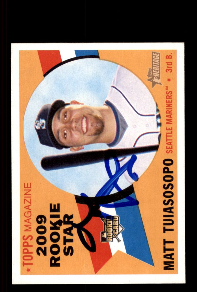 Signed Baseball Card Auto Matt Tuiasosopo 2009 Topps Heritage #136 Mariners