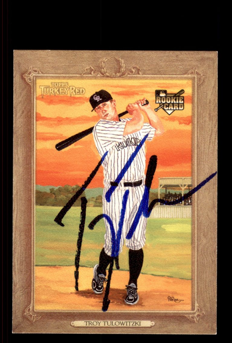 Signed Baseball Card Auto Troy Tulowitzki 2007 Topps Turkey Red #163 Rockies