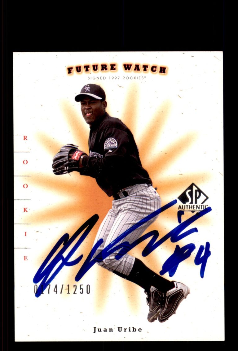 Signed Baseball Card Auto Juan Uribe 2001 SP Authentic #94 Colorado Rockies