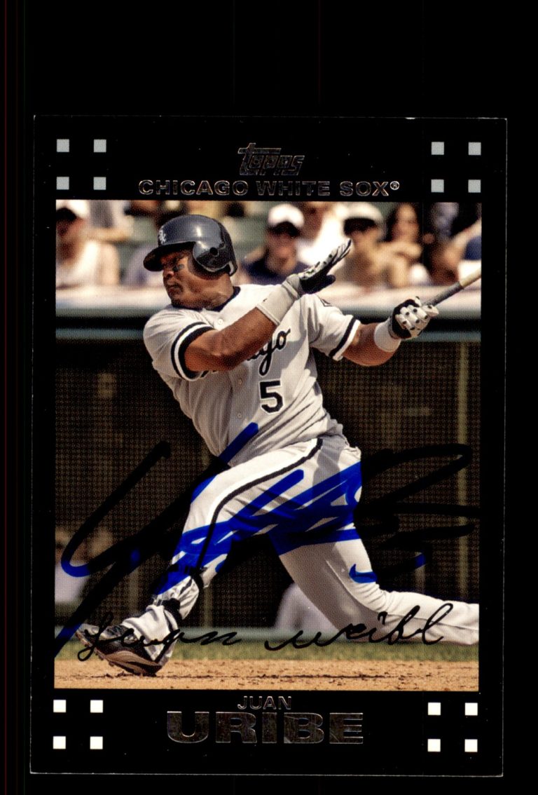 Signed Baseball Card Auto Juan Uribe 2007 Topps #544 Chicago White Sox