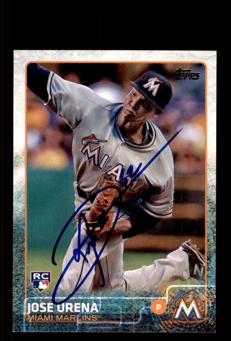 Signed Baseball Card Auto Jose Urena 2015 Topps Update #US313 Miami Marlins