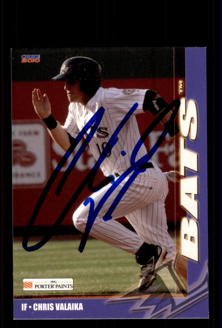 Signed Baseball Card Auto Chris Valaika 2010 Choice Louisville Bats