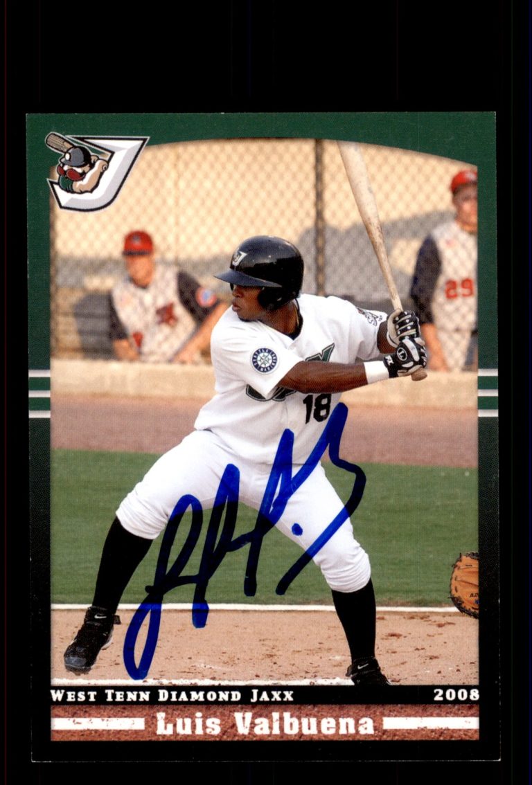 Signed Baseball Card Auto Luis Valbuena 2008 Grandstand West Tenn Diamond Jaxx