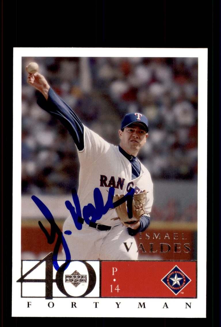 Signed Baseball Card Auto Ismael Valdes 2003 Upper Deck 40-Man #184 Rangers