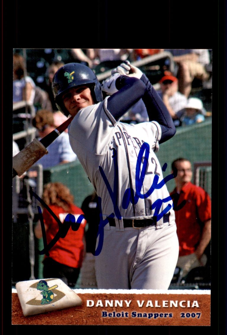 Signed Baseball Card Auto Danny Valencia 2007 Grandstand Beloit Snappers