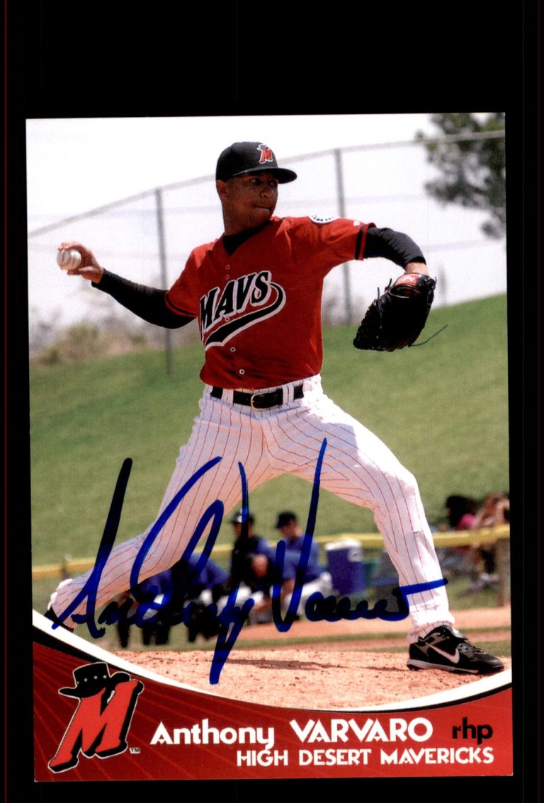 Signed Baseball Card Auto Anthony Varvaro 2009 Grandstand High Desert Mavericks