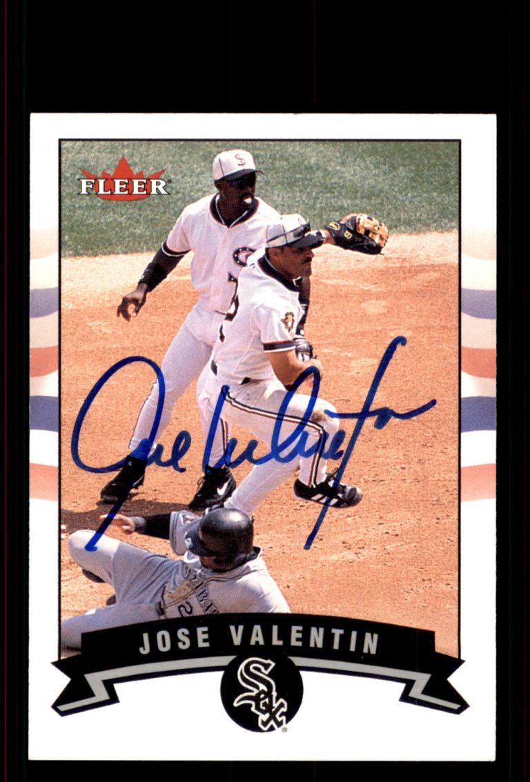 Signed Baseball Card Auto Jose Valentin 2002 Fleer #80 Chicago White Sox