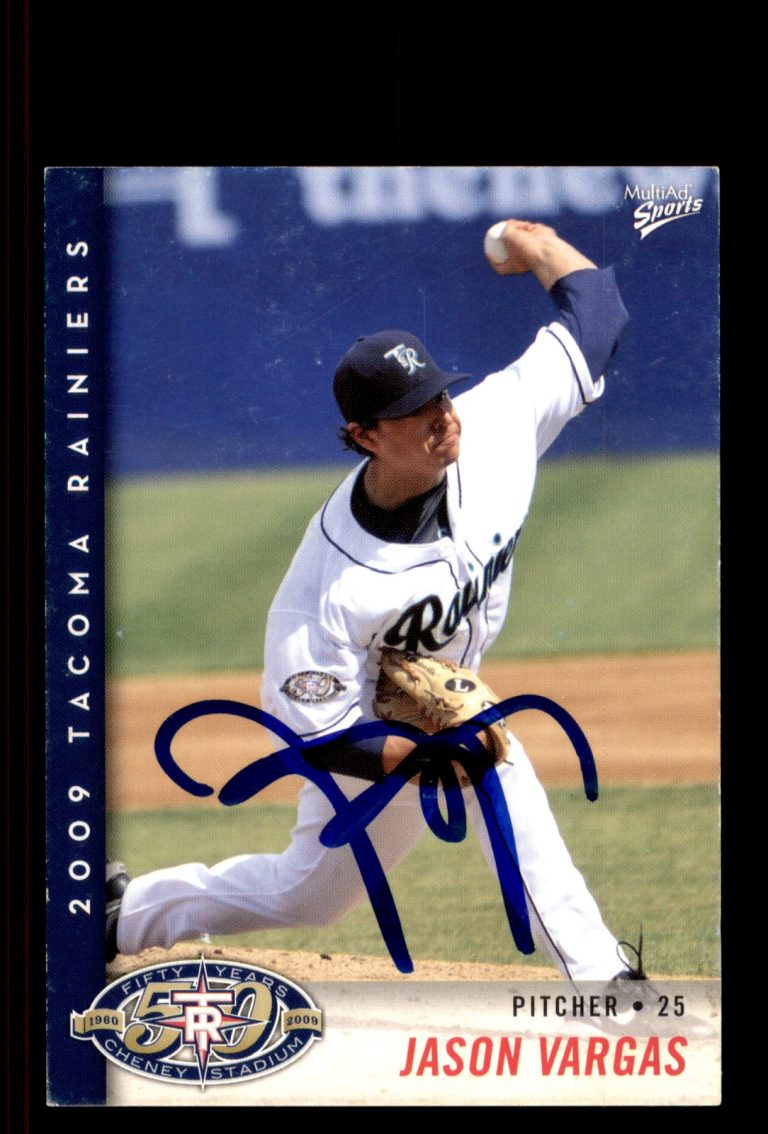 Signed Baseball Card Auto Jason Vargas 2009 MultiAd Tacoma Rainiers