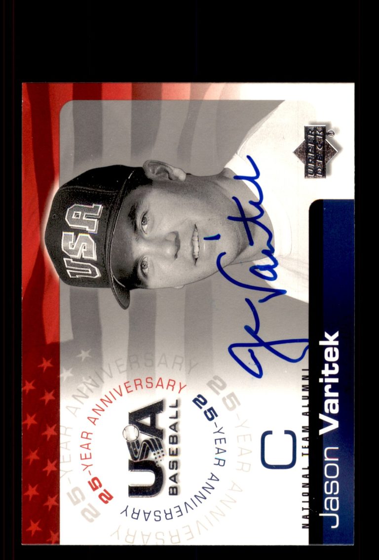 Signed Baseball Card Auto Jason Varitek 2004 Upper Deck USA #USA-117