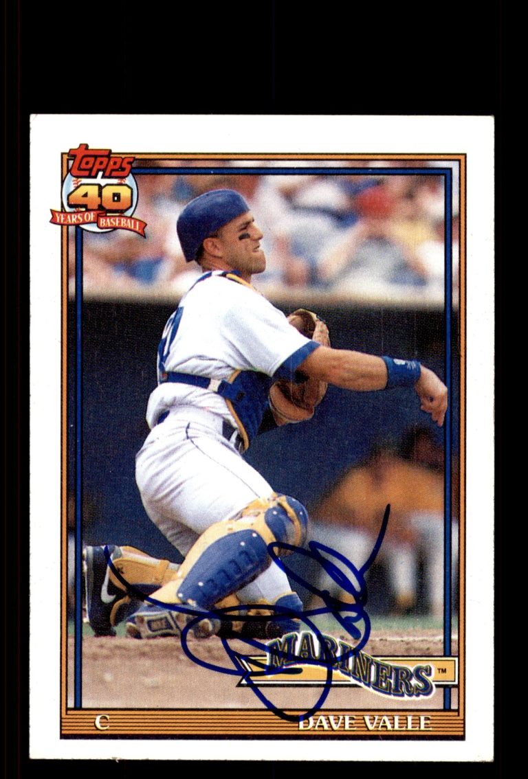 Signed Baseball Card Auto Dave Valle 1991 Topps #178 Seattle Mariners