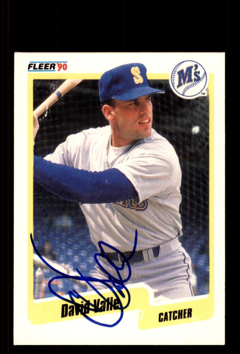 Signed Baseball Card Auto Dave Valle 1990 Fleer #527 Seattle Mariners