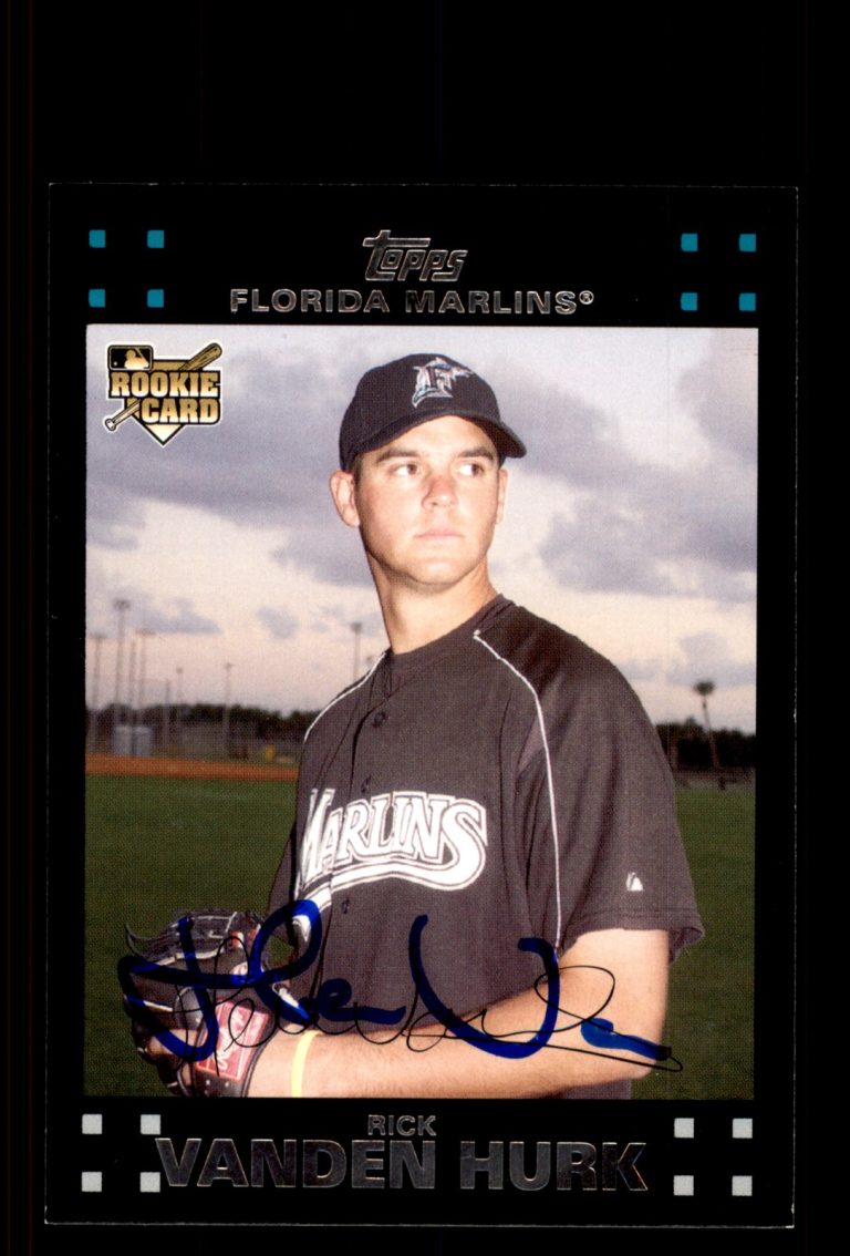 Signed Baseball Card Auto Rick van den Hurk 2007 Topps #UH168 Florida Marlins