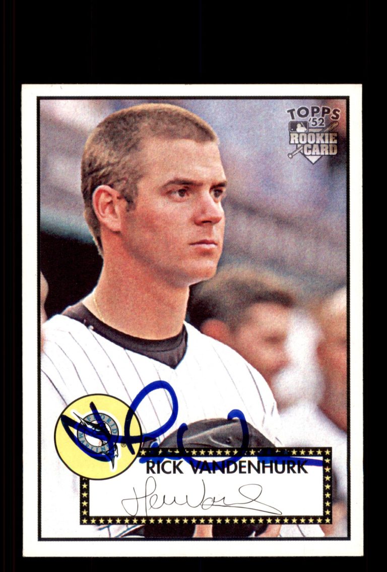 Signed Baseball Card Auto Rick van den Hurk 2007 Topps Rookie '52 #123 Marlins