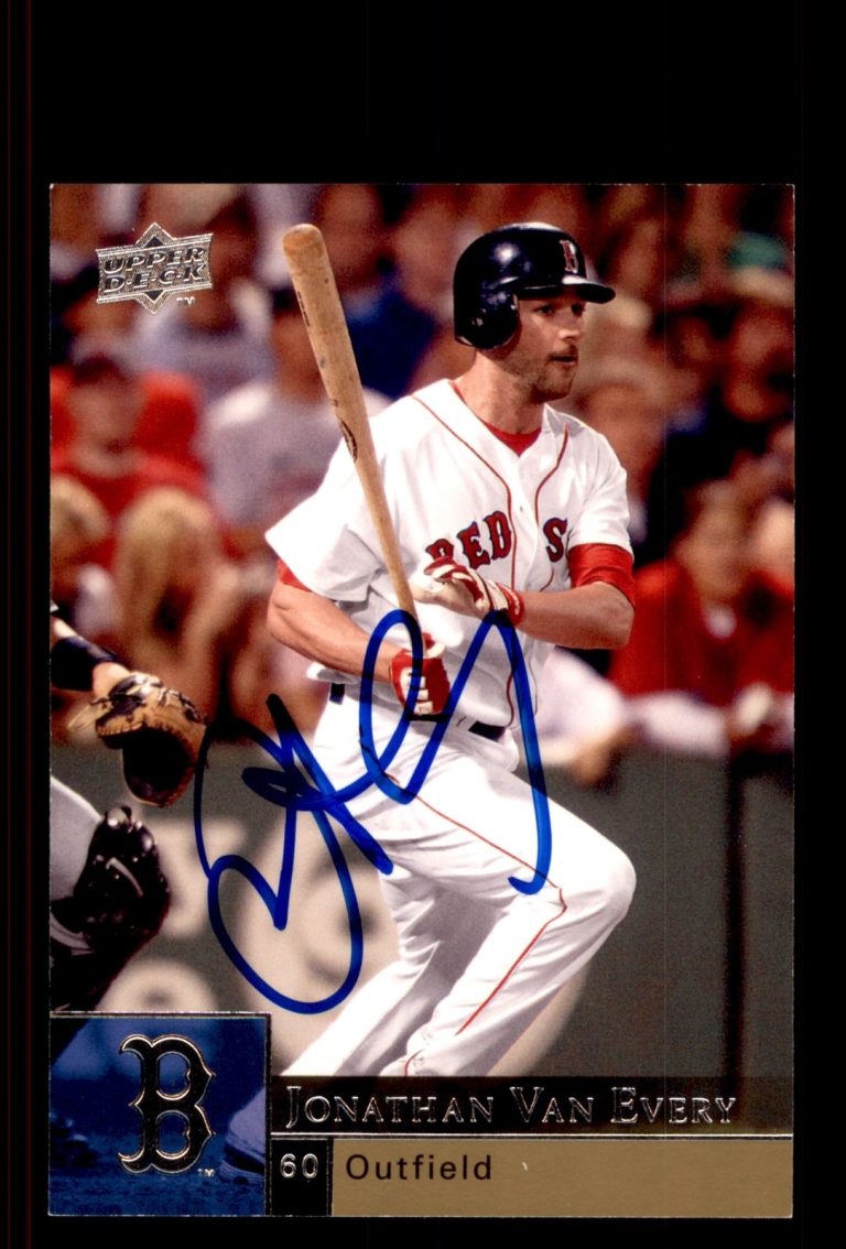 Signed Baseball Card Auto Jonathan Van Every 2009 Upper Deck #556 Boston Red Sox