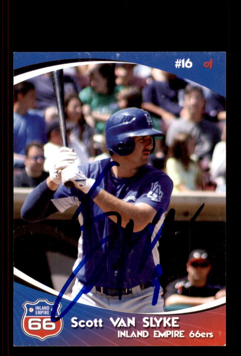 Signed Baseball Card Auto Scott Van Slyke 2009 Grandstand Inland Empire 66ers