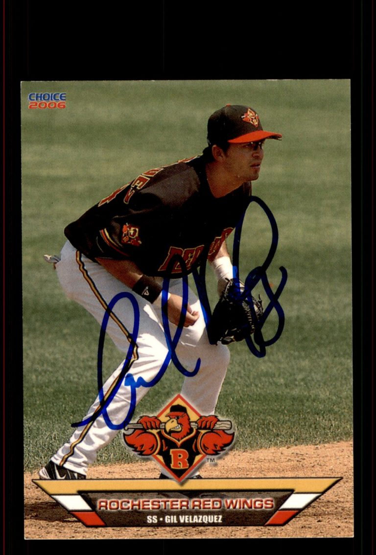 Signed Baseball Card Auto Gil Velazquez 2006 Choice Rochester Red Wings
