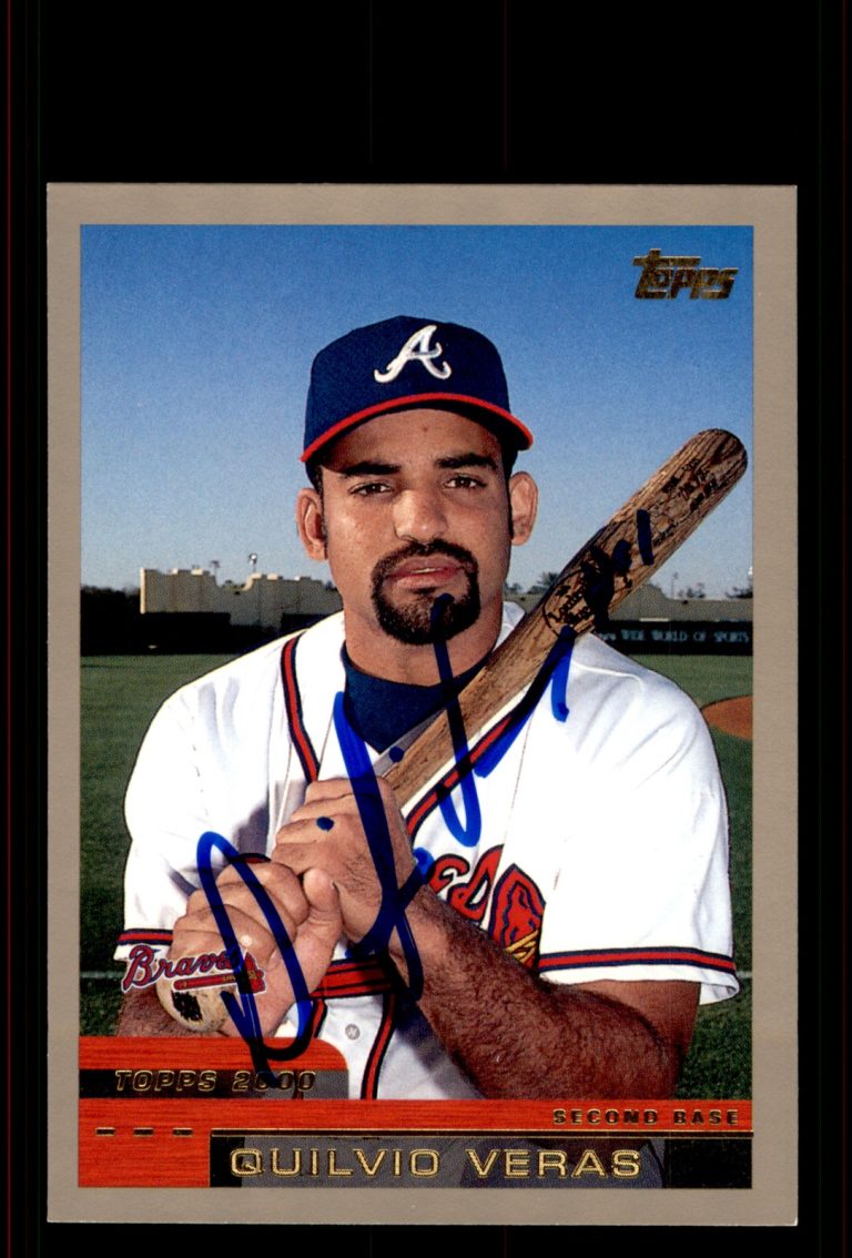 Signed Baseball Card Auto Quilvio Veras 2000 Topps #272 Atlanta Braves
