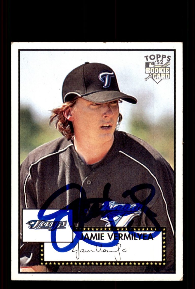Signed Baseball Card Auto Jamie Vermilyea 2007 Topps Rookie 52 #69 Blue Jays