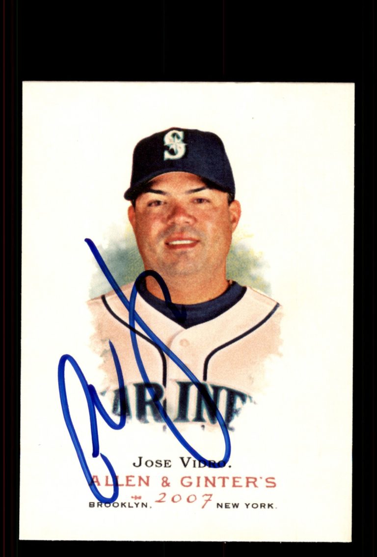 Signed Baseball Card Auto Jose Vidro 2007 Topps Allen & Ginter #145 Mariners