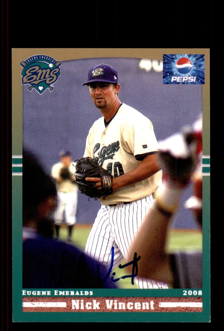 Signed Baseball Card Auto Nick Vincent 2008 Grandstand Eugene Emeralds
