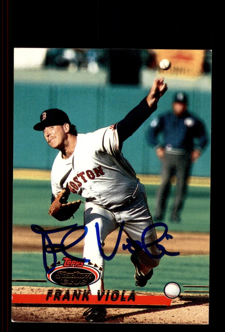 Signed Baseball Card Auto Frank Viola 1993 Topps Stadium Club #147 Red Sox