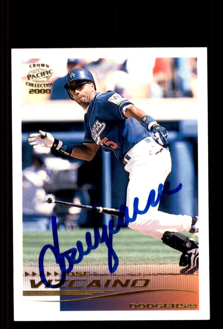 Signed Baseball Card Auto Jose Vizcaino 2000 Pacific Crown Collection #145