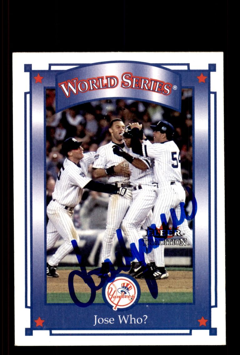 Signed Baseball Card Auto Jose Vizcaino 2001 Fleer Tradition #413 Yankees