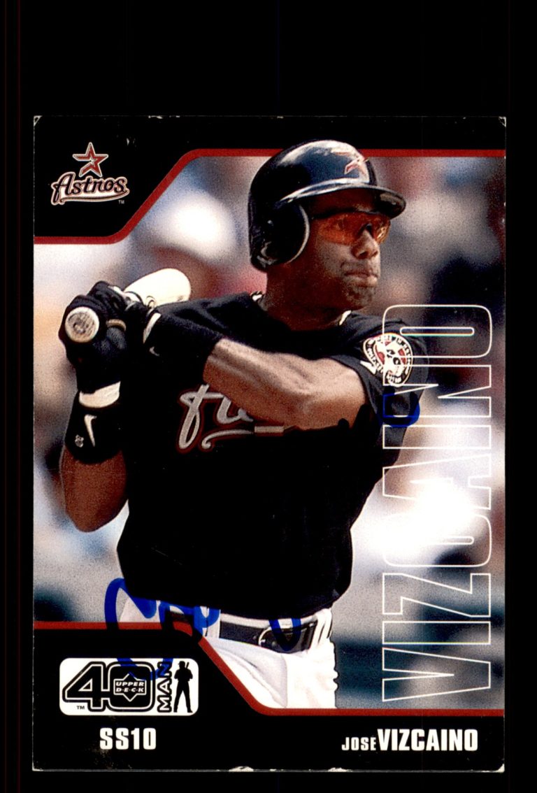 Signed Baseball Card Auto Jose Vizcaino 2002 Upper Deck 40-Man #467 Astros