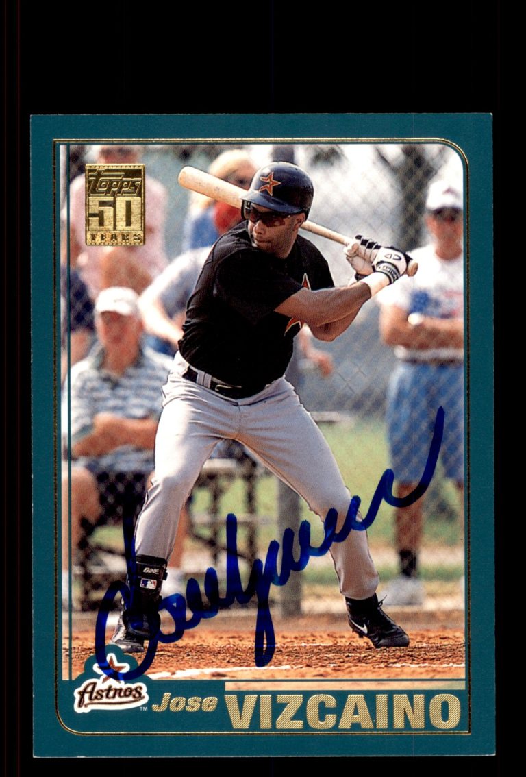Signed Baseball Card Auto Jose Vizcaino 2001 Topps #412 Houston Astros