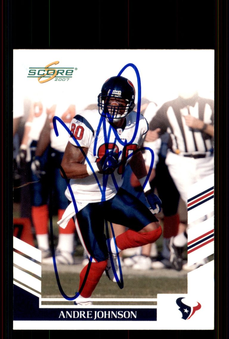 Signed Football Card Auto Andre Johnson 2007 Score #214 Houston Texans