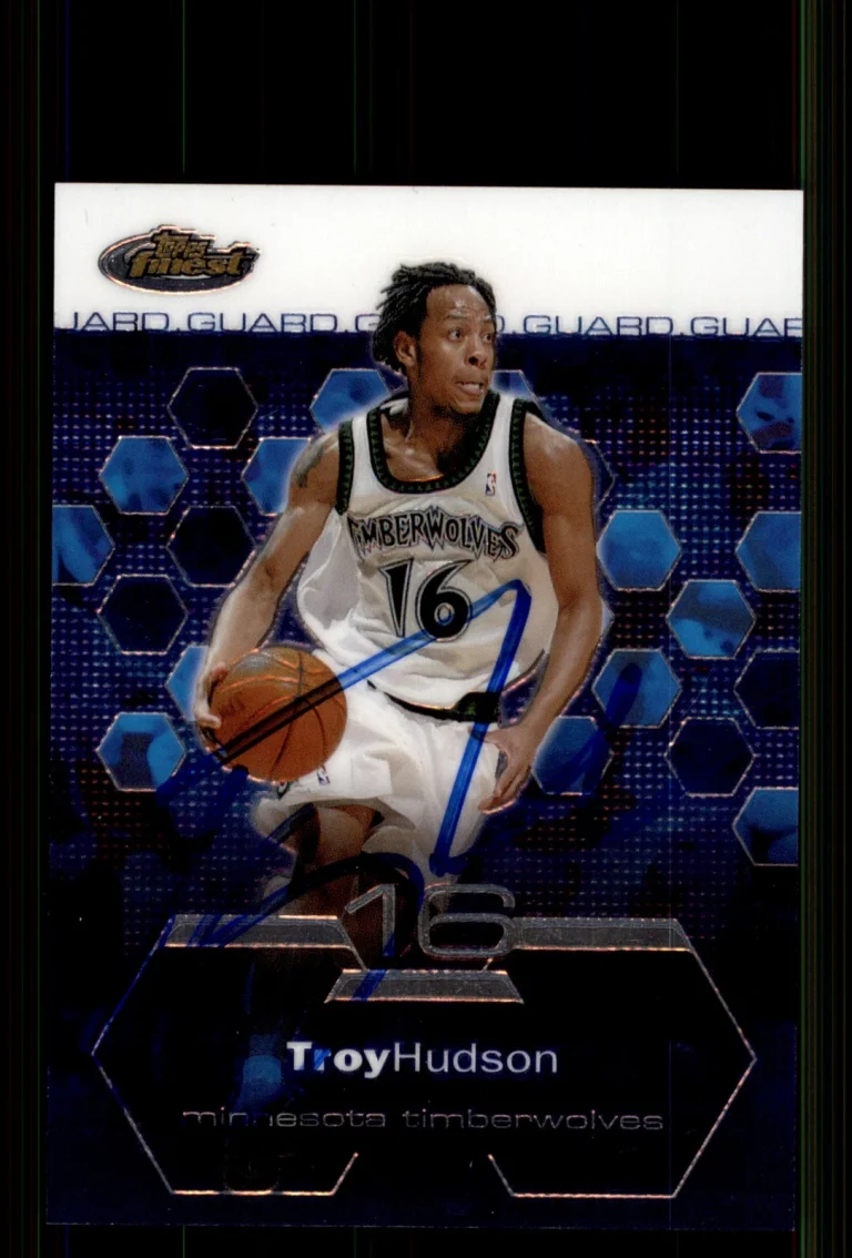 Signed Basketball Card Auto Troy Hudson 2002-03 Finest #14 Timberwolves