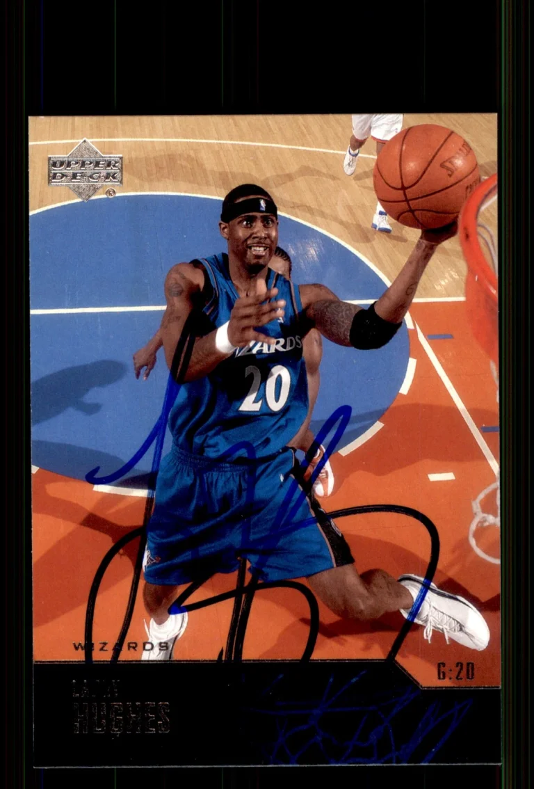 Signed Basketball Card Auto Larry Hughes 2003-04 Upper Deck #290 Wizards