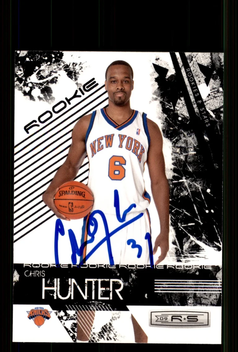 Signed Basketball Card Auto Chris Hunter 2009-10 Panini Rookies & Stars #128