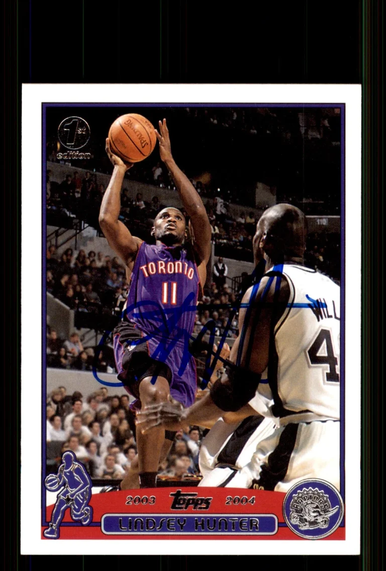 Signed Basketball Card Auto Lindsey Hunter 2003-04 Topps 1st Ed #216 Raptors
