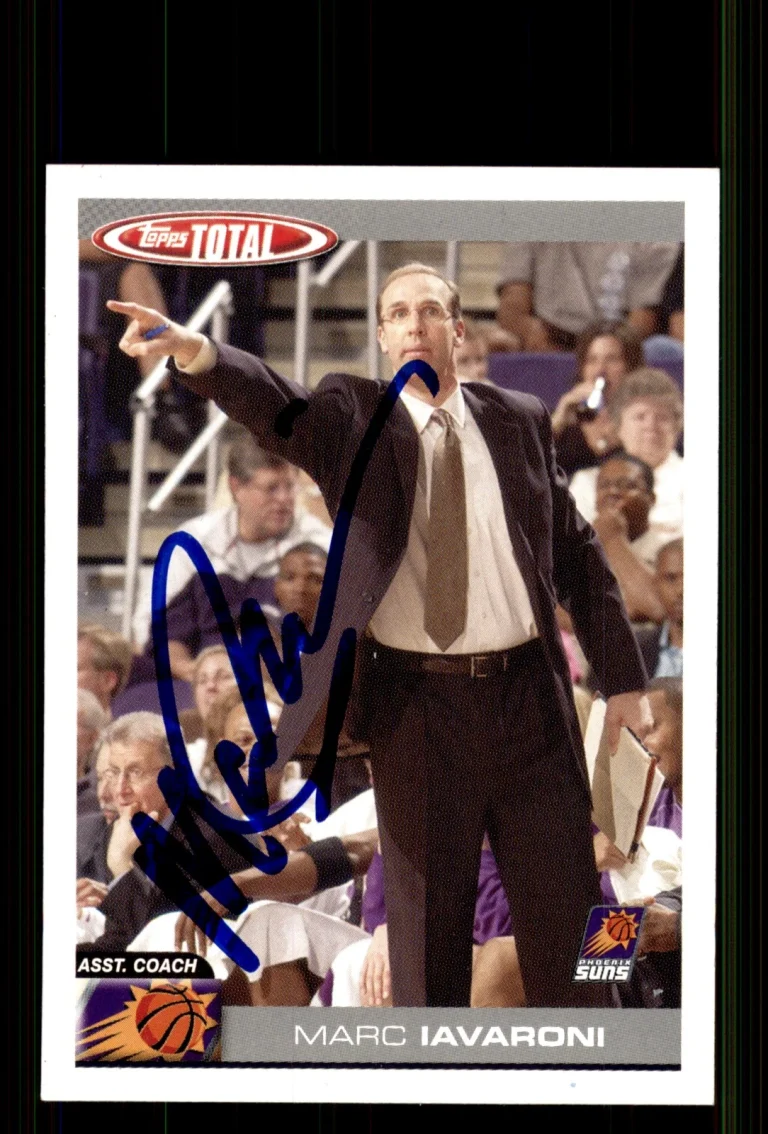 Signed Basketball Card Auto Marc Iavaroni 2004-05 Topps Total #406 Phoenix Suns