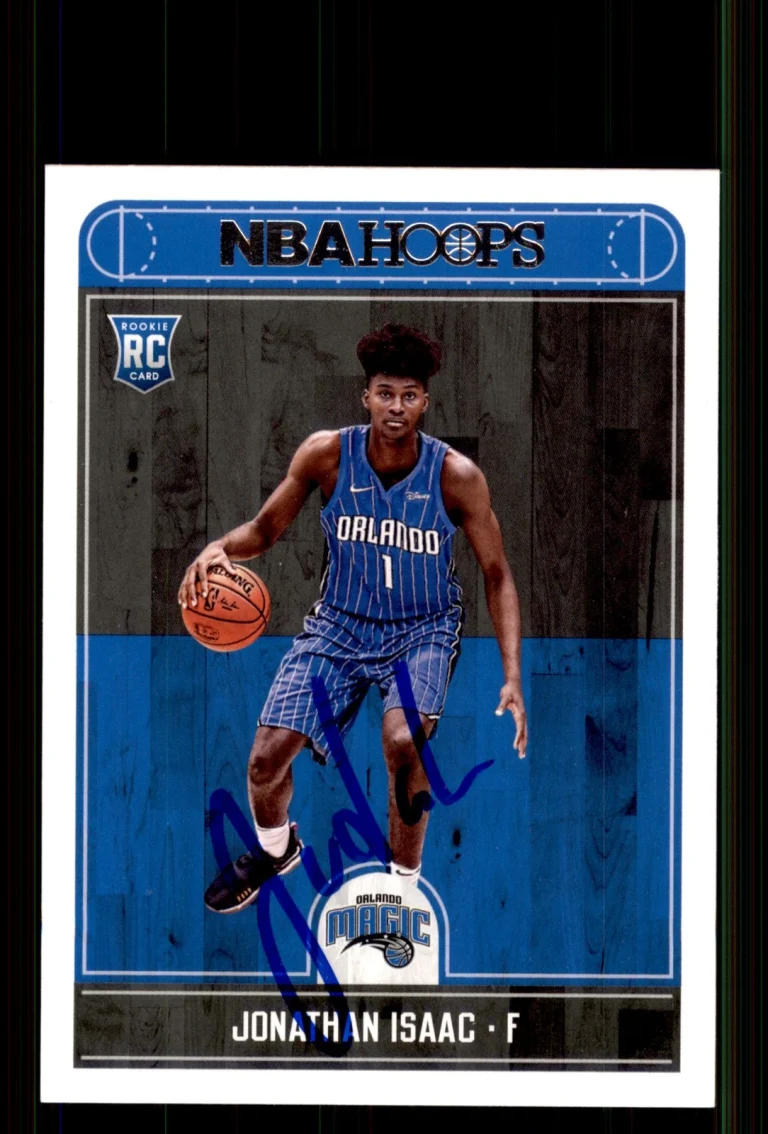 Signed Basketball Card Auto Jonathan Isaac 2017-18 Hoops #256 Orlando Magic