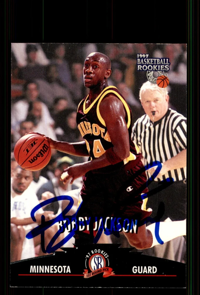 Signed Basketball Card Auto Bobby Jackson 1997 Score Board Rookies #34 Minnesota