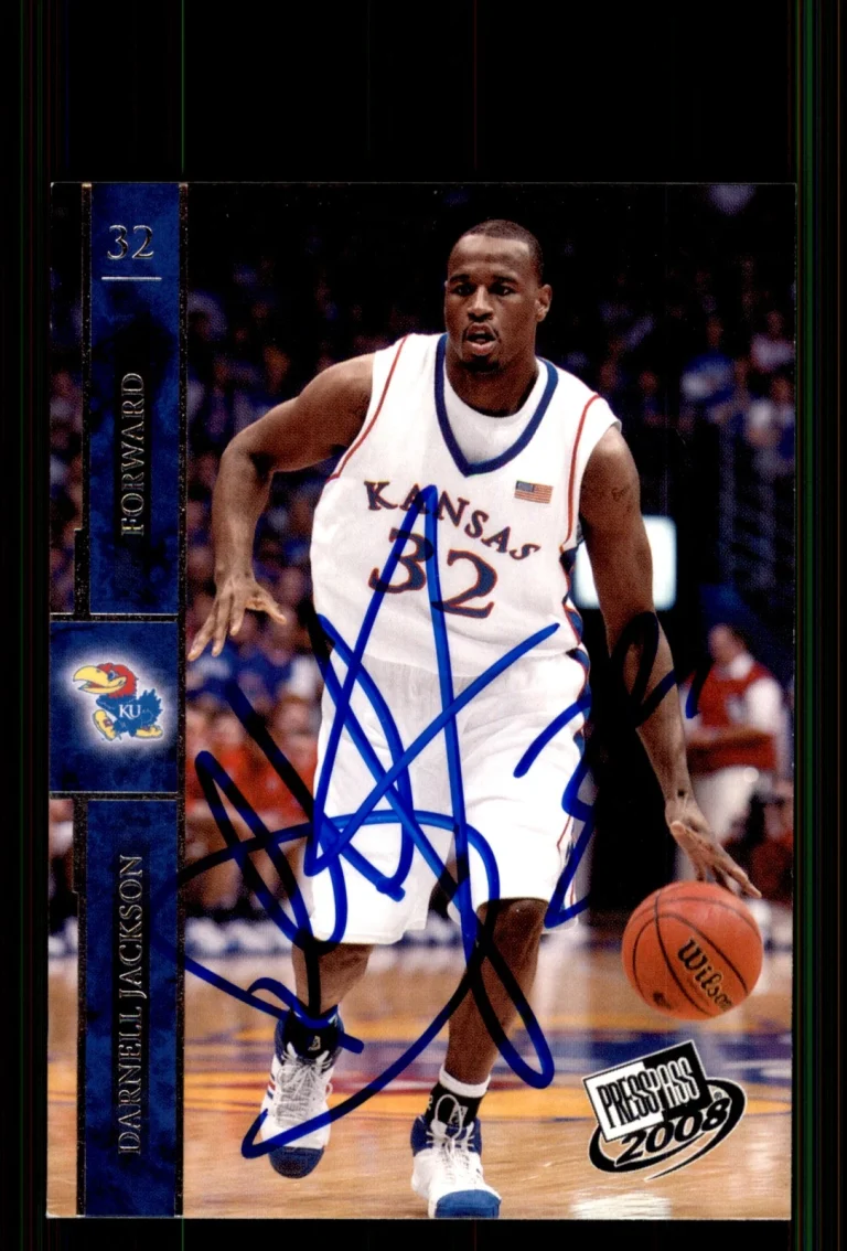 Signed Basketball Card Auto Darnell Jackson 2008 Press Pass #16 Kansas Jayhawks