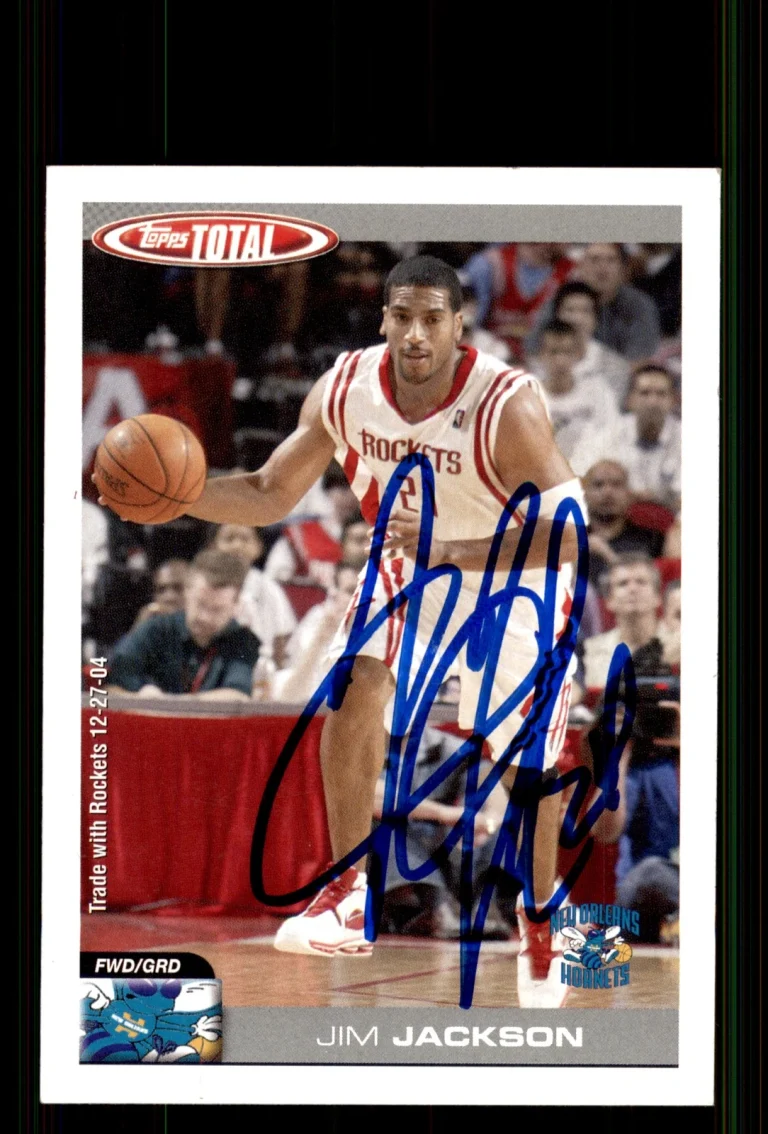 Signed Basketball Card Auto Jim Jackson 2004-05 Topps Total #37 Hornets