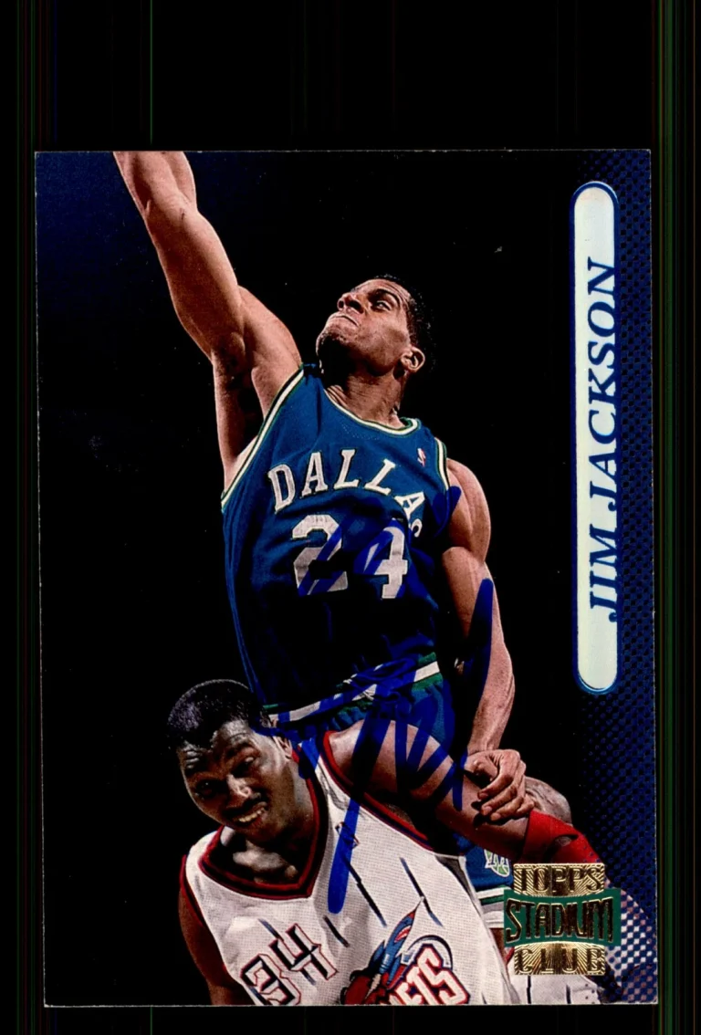 Signed Basketball Card Auto Jim Jackson 1996-97 Stadium Club #74 Mavericks