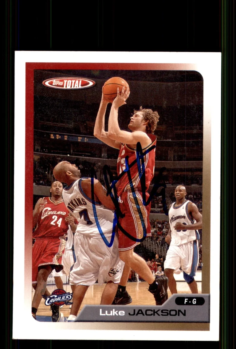 Signed Basketball Card Auto Luke Jackson 2005-06 Topps Total #254 Cavaliers