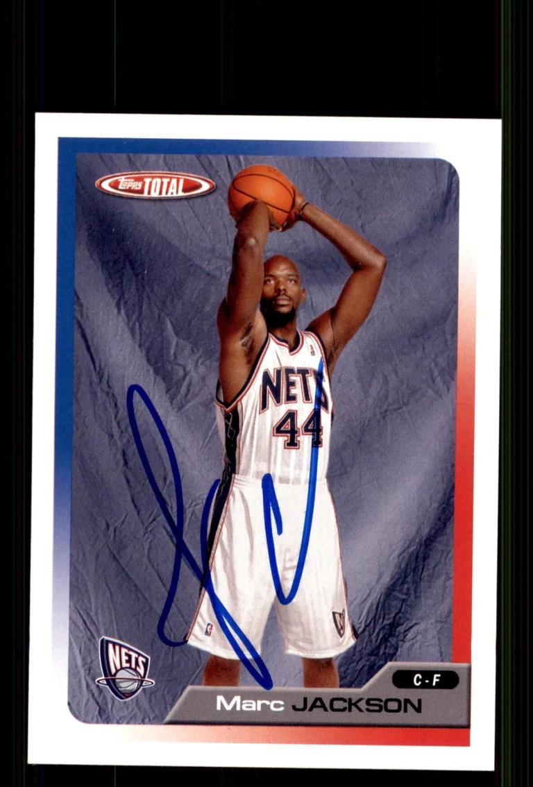 Signed Basketball Card Auto Marc Jackson 2005-06 Topps Total #253 Nets