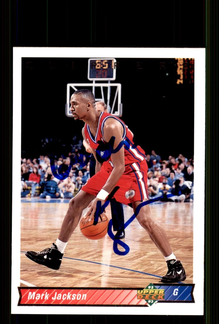 Signed Basketball Card Auto Mark Jackson 1992-93 Upper Deck #341 Clippers