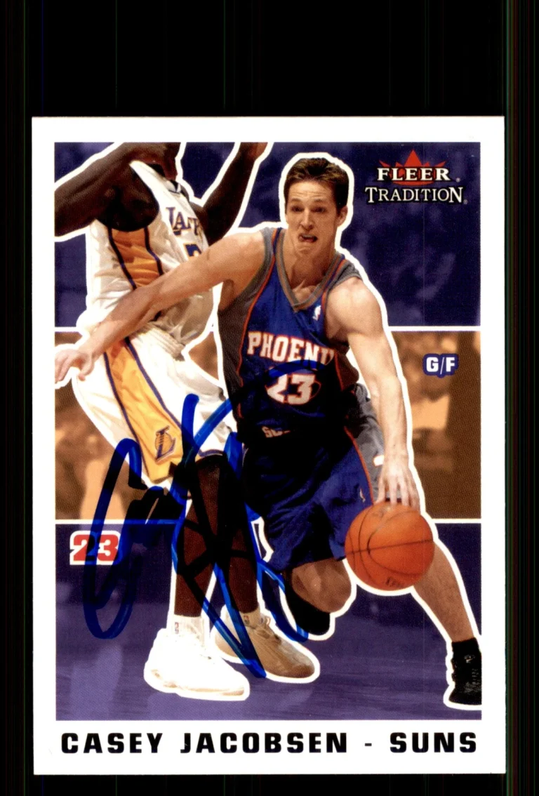 Signed Basketball Card Auto Casey Jacobsen 2003-04 Fleer Tradition #11 Suns