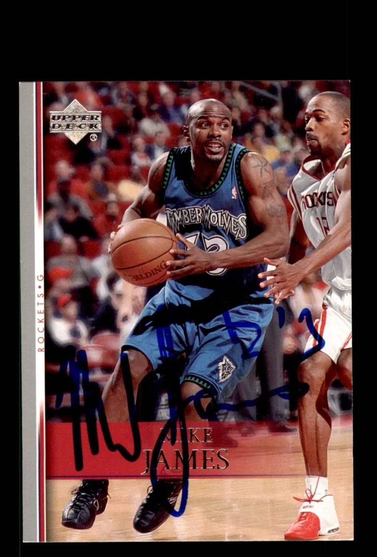 Signed Basketball Card Auto Mike James 2007-08 Upper Deck #65 Houston Rockets