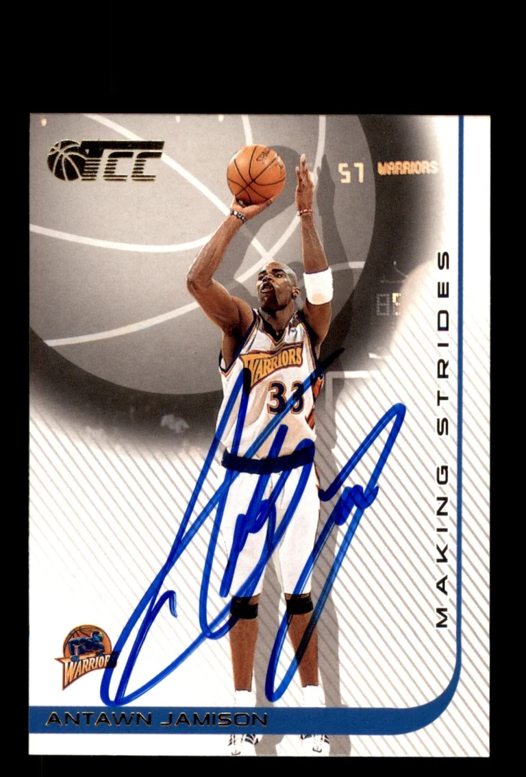 Signed Basketball Card Auto Antawn Jamison 2001-02 Topps TCC #33 Warriors