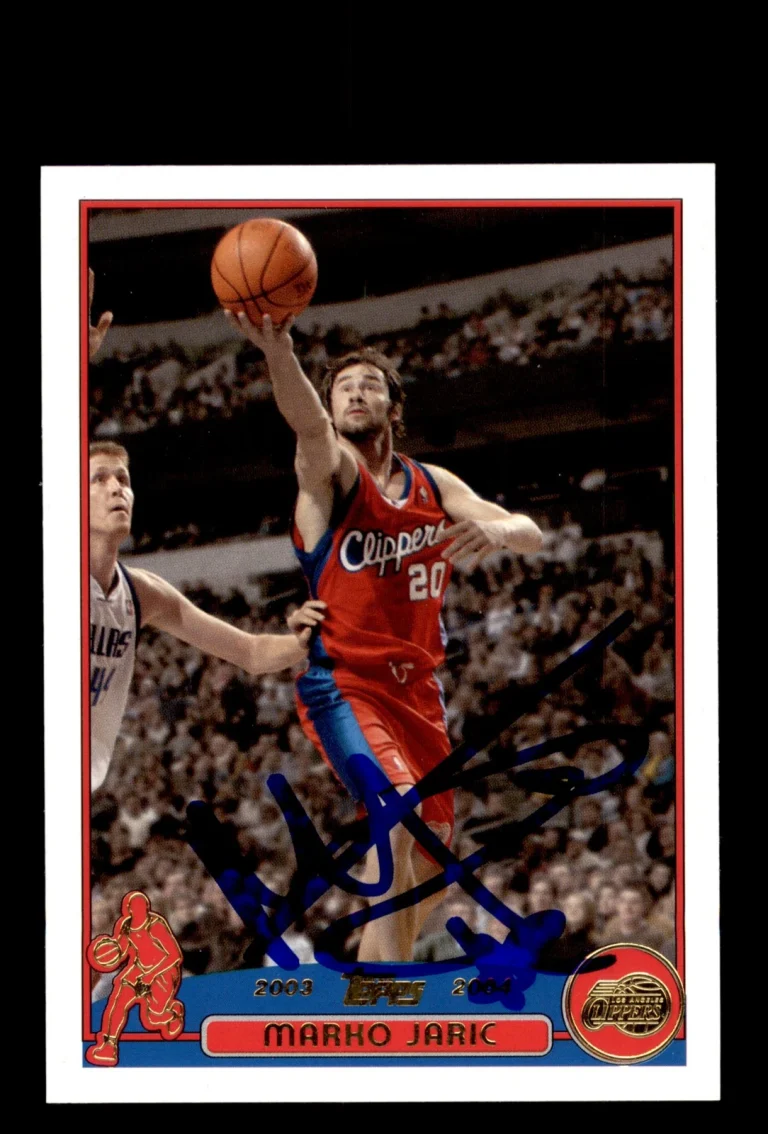 Signed Basketball Card Auto Marko Jaric 2003-04 Topps #101 Los Angeles Clippers