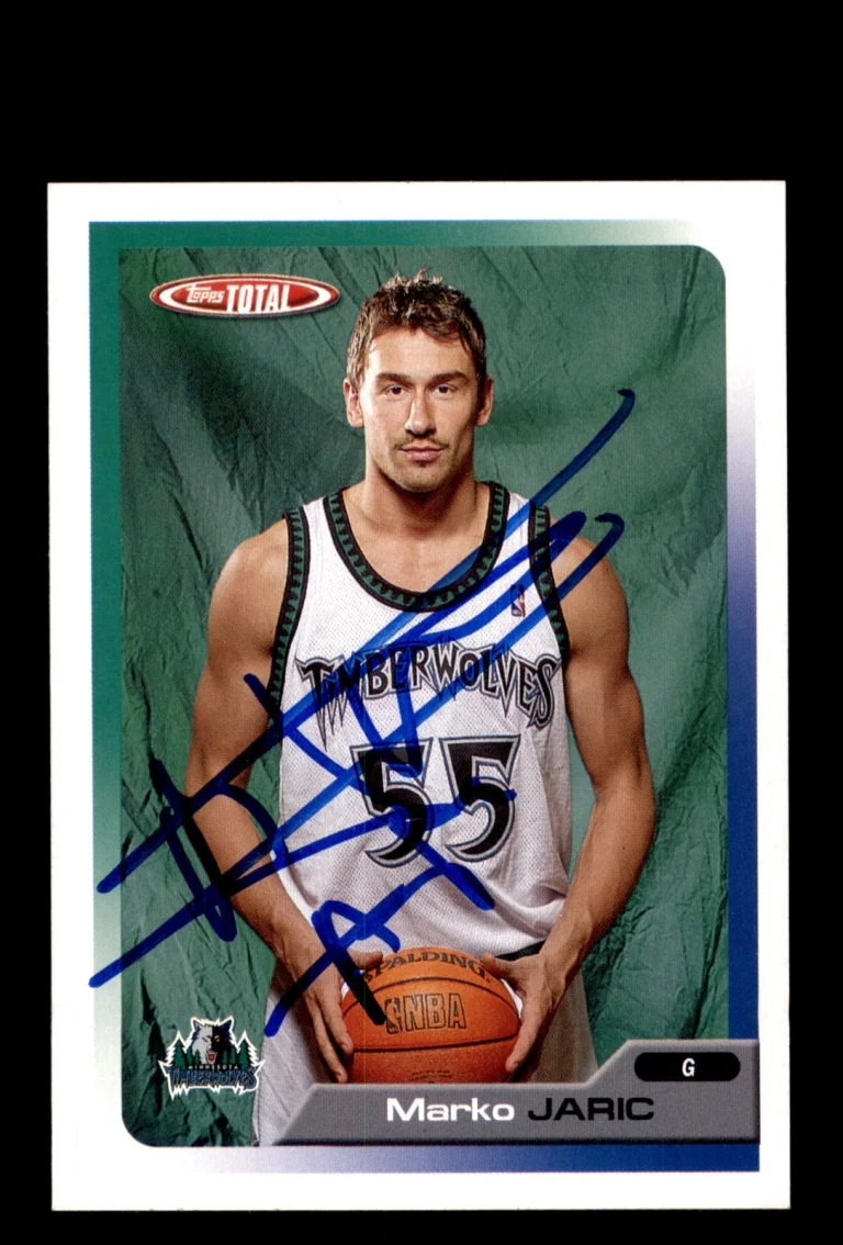 Signed Basketball Card Auto Marko Jaric 2005-06 Topps Total #226 Timberwolves