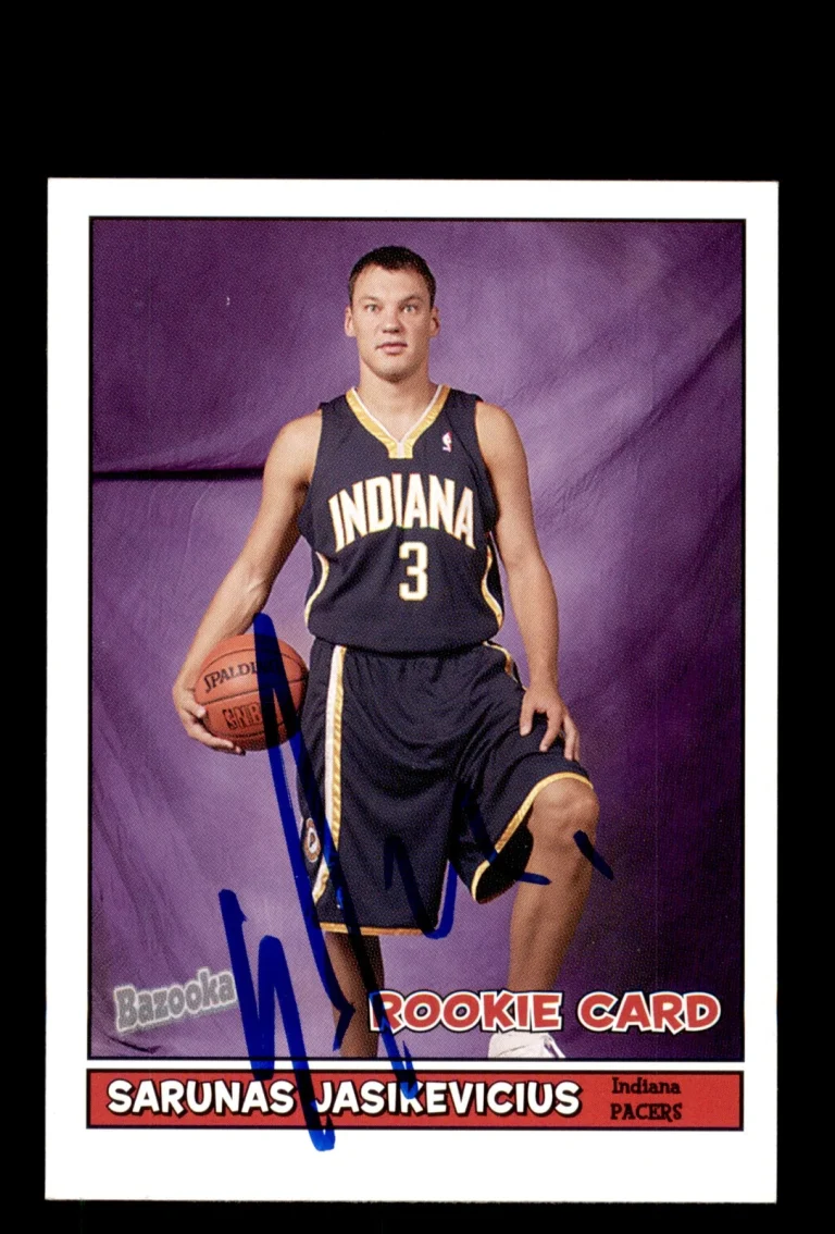 Signed Basketball Card Auto Sarunas Jasikevicius 2005-06 Bazooka #186 Pacers